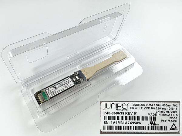 juniper sfp28 plastic box clamshell packaging mpkxbr1